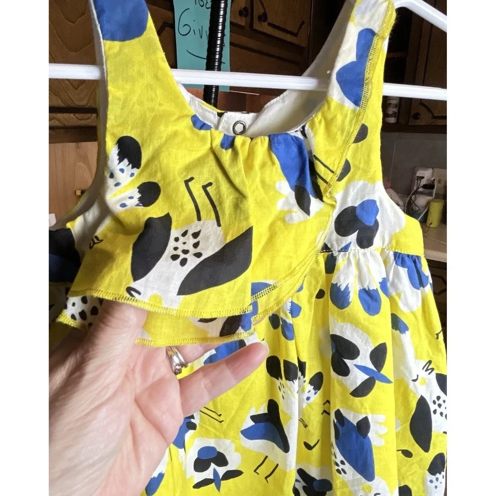 Catimini‎ NWOT Sundress Toddler Girl Lined Yellow Fun Cockatoo Spring 2t Cotton